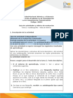 Guía de Actividades y Rúbrica de Evaluación - Unidad 1 - Tarea 2 - Autobiografía, Fotos de Familia