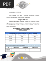 OF 003 - ENSINO MÉDIO 2023 - Calendário de Avaliações - 1 Trimestre - 2 Série PDF