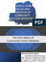 Lesson 3: Core Values and Principles of Community Action Initiatives