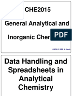 Data Handling and Spreadsheets in Analytical Chemistry