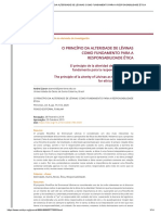 O Princípio Da Alteridade de Lévinas Como Fundamento para A Responsabilidade Ética PDF