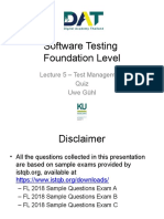 CTFL2018 05 Testmanagement Quiz 1.01