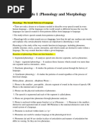 MODULE-I Phonology & Morphology IIyr