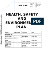 Health, Safety AND Environmental Plan