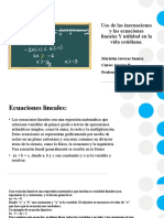 Uso de Las Inecuaciones y Las Ecuaciones Lineales