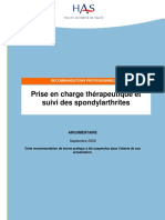 Spondylarthrites - Traitement Et Suivi - Argumentaire