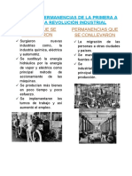 Cambios y Permanencias de La Primera A Segunda Revolución Industrial