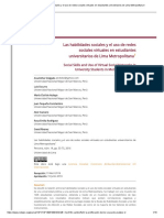 Habilidades Sociales y El Uso de Redes Sociales PDF