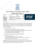 Year 9 Assessment Task 1 STELR Depth Study Report PDF