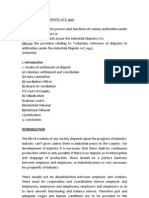 The Industrial Dispute Act - Method of Settlements