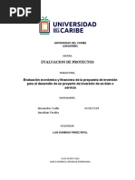 UNIVERSIDAD DEL CARIBE TRABAJO FINAL Evaluacion de Proyectos