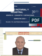 Derecho Notarial Y Registral: Sesión 01: Concepto Y Definiciones SEMESTRE 2023 1