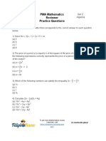 PMA Mathematics Reviewer Sctice Questions