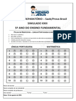 Simulado 23 de Língua Portuguesa e Matemática