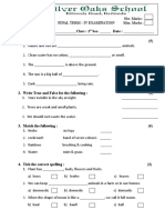 TEST (Class - 1) TERM - 4