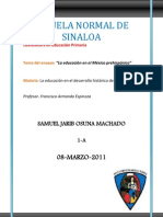 Ensayo La Educacion en El Mexico Prehispanico