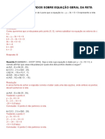 Exercícios Resolvidos Sobre Equação Geral Da Reta