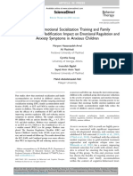 Combined Emotional Socialization Training and Family Accommodation Modification - Impact On Emotional Regulation and Anxiety Symptoms in Anxious Children