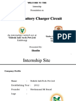 Solar Battery Charger Circuit: Internship Presentation On