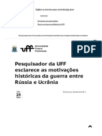 Motivações Históricas Da Guerra Entre Rússia e Ucrânia