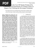 Differences in The Cast-Off Spatter Produced by Commonly Used Instruments On Violent Crimes in Baguio City Utilizing The Developed Trebuchet