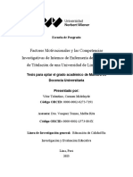 Factores Motivacionales y Las Competencias Investigativas de Internos de Enfermería Del Programa de Titulación de Una Universidad de Lima, 2022