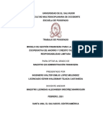 Modelo de Gestión Financiera para La Asociación Cooperativa de Ahorro y Crédito Tazumal, de Responsabilidad Limitada