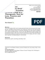 Adding A New Dimension To Grief Counseling: Creative Personal Ritual As A Therapeutic Tool For Loss, Trauma and Transition