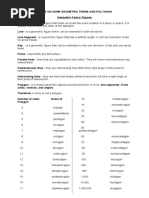 Notes On Some Geometric Terms and Polygons