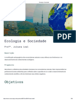 Ecologia e Sociedade