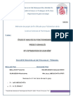 Etude Et Analyse Du Fonctionnement de Le Presse À Granulés Et L'optimisation de Leur Débit - BALLOUK Taoufik