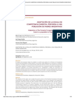 Adaptación de La Escala de Competencia Parental Percibida A Una Población de Padres Argentinos