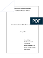 Trabalho de Biologia de Comportamento I 2021