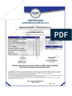 Certificado - Manager Ingenieria y Construccion Eirl