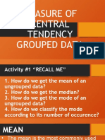 Measures of Central Tendency Grouped Data