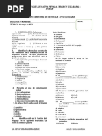 EXAMEN Lenguaje 2° Secundaria