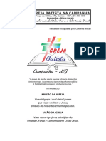 Apostila de Discipulado e História Da Bíblia - Pastor - IB Campanha - 2020