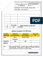 Method Statement For PEB Work