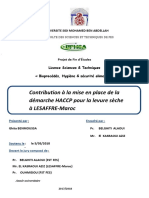 Contribution À La Mise en Place de La Démarche HACCP Pour La Levure Sèche À LESAFFRE-Maroc - Ghita BENMOUSSA