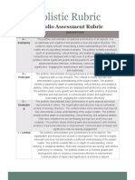 Holistic Rubric For Portfolio Assessment