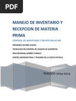 Manejo de Inventario y Recepcion de Materia Prima Manual