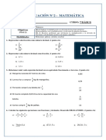 Evaluación N°2 Operatoria Con Decimales y Fracciones