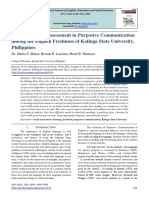 Learning Needs Assessment in Purposive Communication Among The English Freshmen of Kalinga State University, Philippines