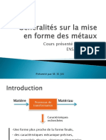 Généralités Sur Les Procédés de Mise en Forme Des Métaux