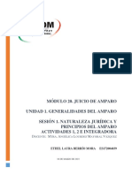 Módulo 20. Juicio de Amparo Unidad 1. Generalidades Del Amparo Sesión 1. Naturaleza Jurídica Y Principios Del Amparo Actividades 1, 2 E Integradora