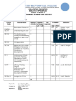 Class Schedules Coed 1st Sem 22 23