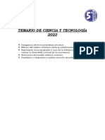 Temario 5°sec - Ciencia y Tecnología 2023