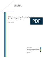 IT Transformation in Large Technology Organization - Case Telco's Fault Management