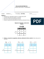 Evaluacion de Matemática 3° Básicos