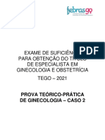 Prova Teorico-Pratica em Ginecologia Tego - 2021 - Caso Clinico 2 - Ginecologia Infantopuberal